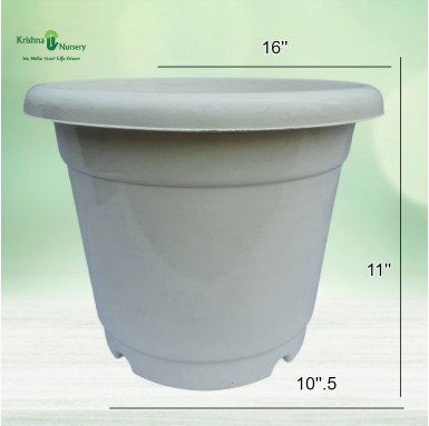 16" White Pot - Plastic Pots -  - 16-white-pot -   