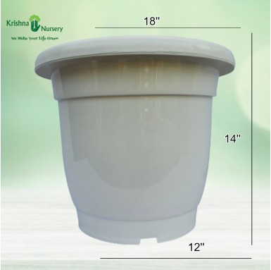 18" White Pot - Plastic Pots -  - 18-white-pot -   