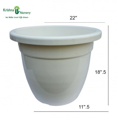 22" White Pot - Plastic Pots -  - 22-white-pot -   