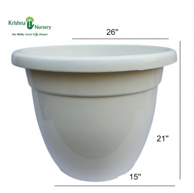 26" White Pot - Plastic Pots -  - 26-white-pot -   