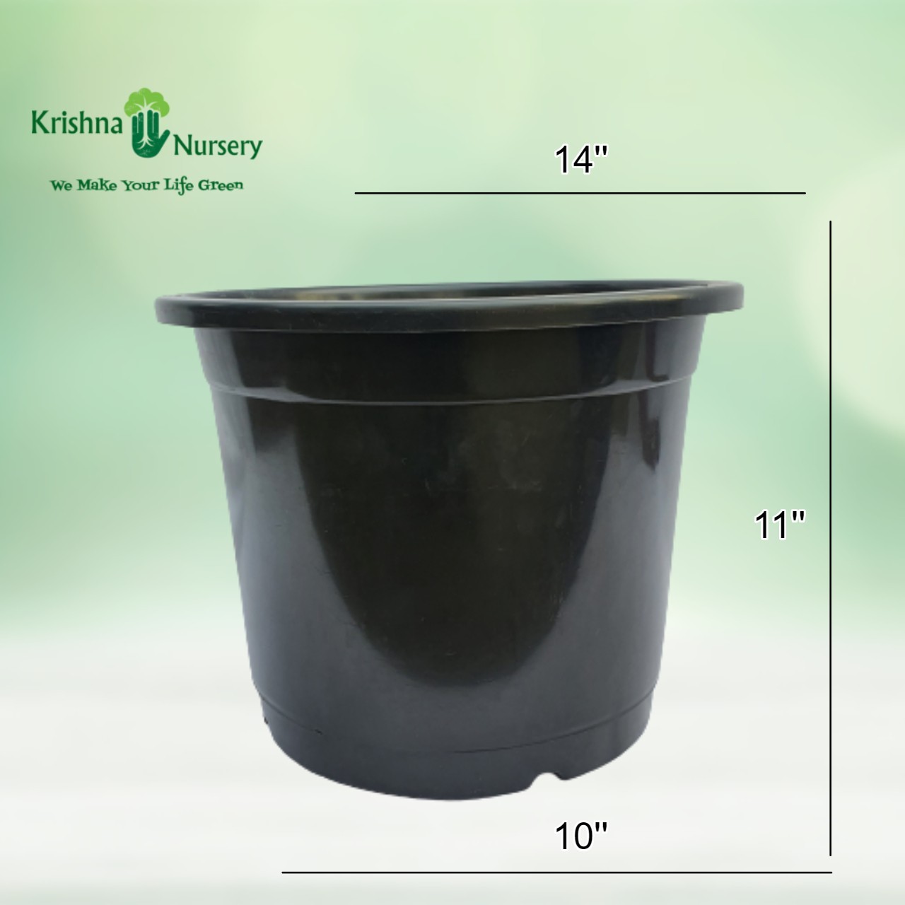 14" Black Plastic Pot - Plastic Pots -  - 14-black-plastic-pot -   