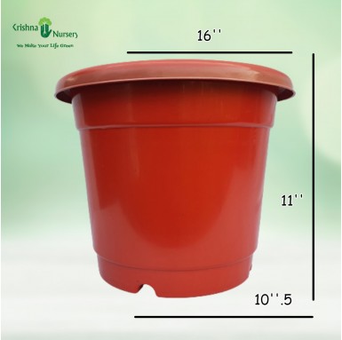16" Red Pot - Plastic Pots -  - 16-red-pot -   