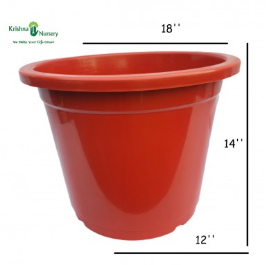18" Red Plastic Pot - Plastic Pots -  - 18-red-plastic-pot -   
