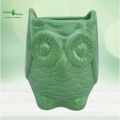 Owl Face Ceramic Pot