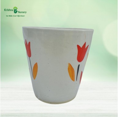 Flower Printed Ceramic Pot